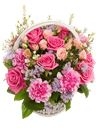 Cesto fiori rosa-viola